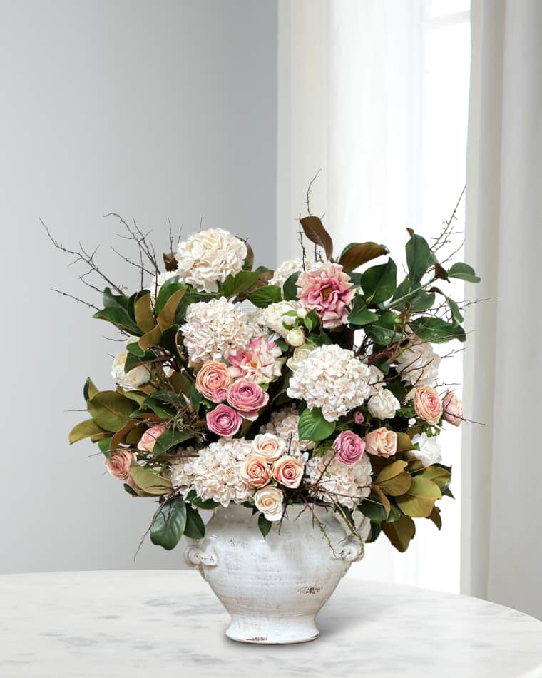 Winward Home Cafe Au Lait Icon 42" Faux Floral Arrangement in Terracotta Pot