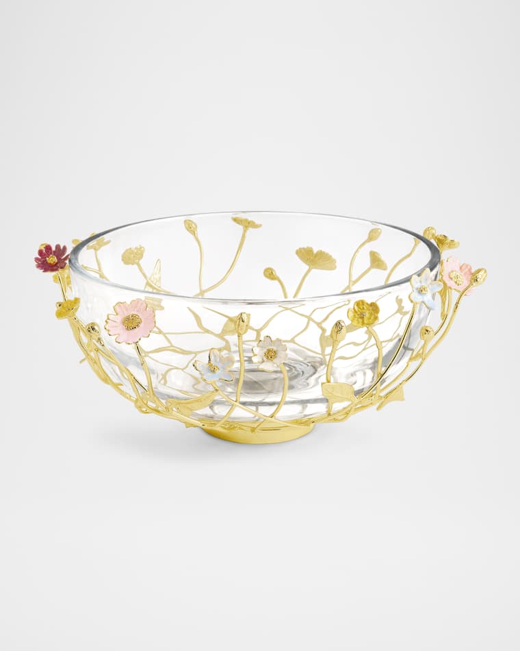 Michael Aram Wildflowers Serving Glass Bowl