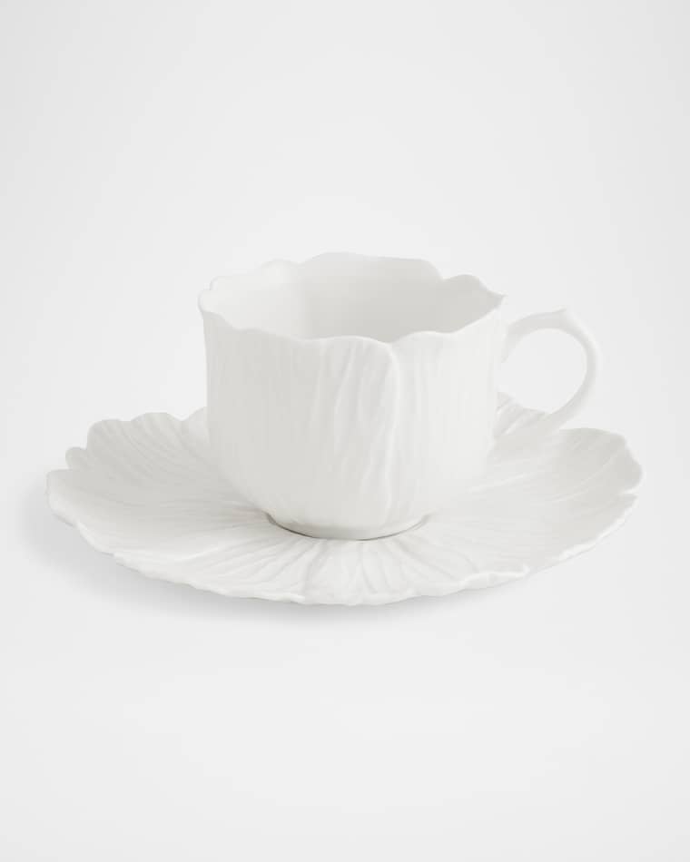 Michael Aram Gardenia 3 oz. Teacups and Saucers, Set of 2