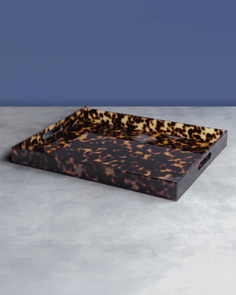 Beatriz Ball Vida Acrylic Tortoise Extra Large Tray with Handles