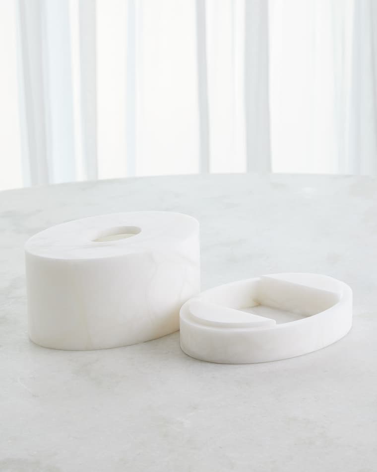 Global Views Oval Amenities Set & Tissue Box Cover