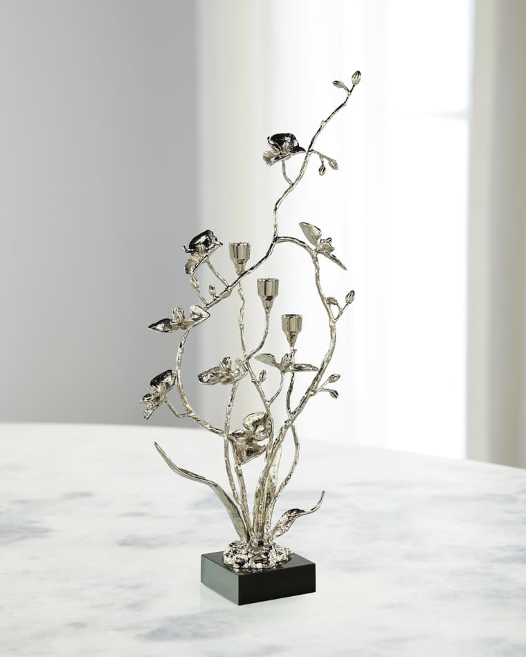 John-Richard Collection Orchids in Bloom 3-Candle Candleholder