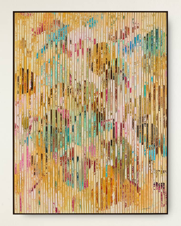 John-Richard Collection "Cascading Colors" Original Oil Painting on Canvas by Teng Fei