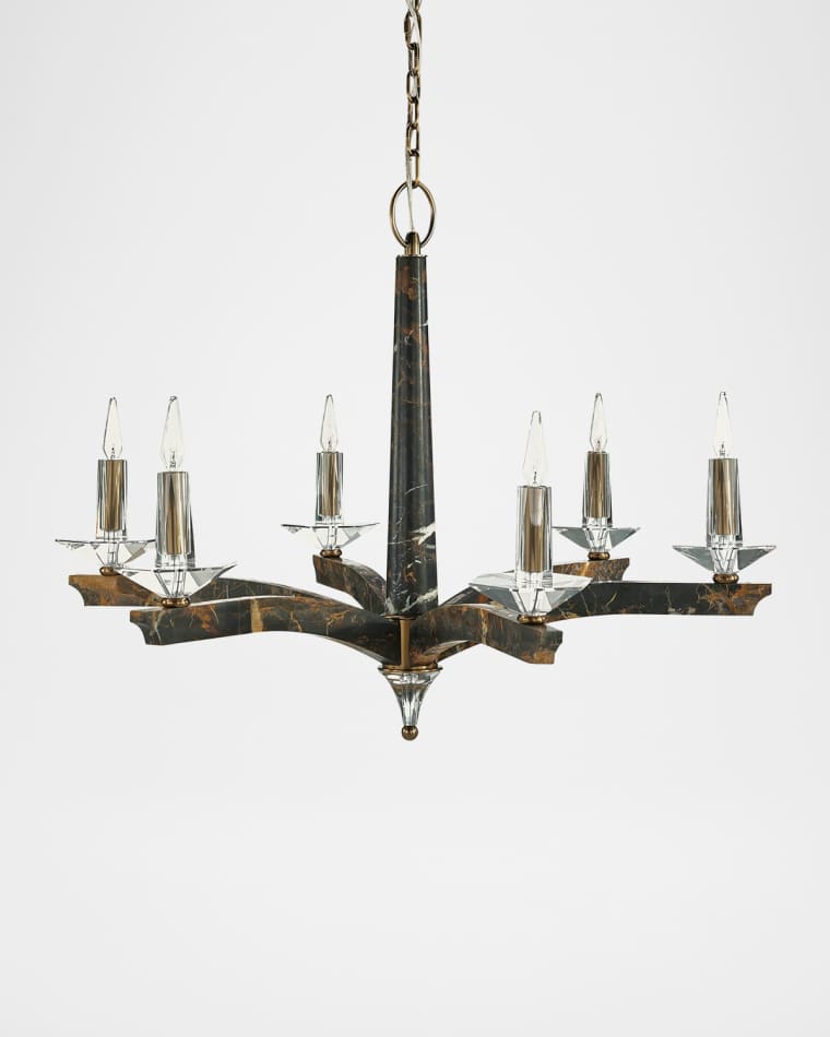 John-Richard Collection Inverness 6-Light Marble Chandelier, 41" Round