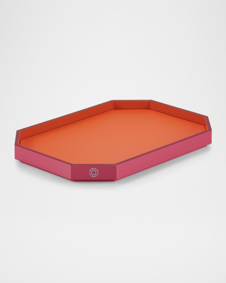 Baccarat Octagon Small Lacquered Tray, 13"