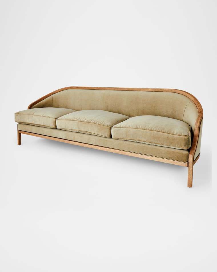 Global Views Tailored Velvet Sofa, 96"