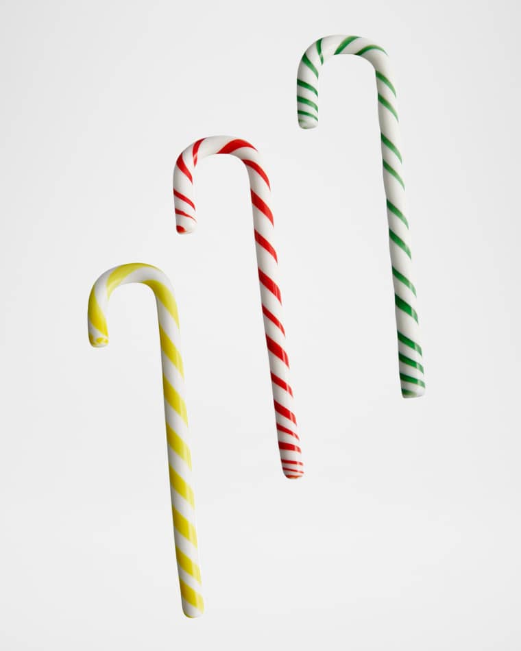 Kosta Boda Polka Candy Cane Christmas Decorations, Set of 3