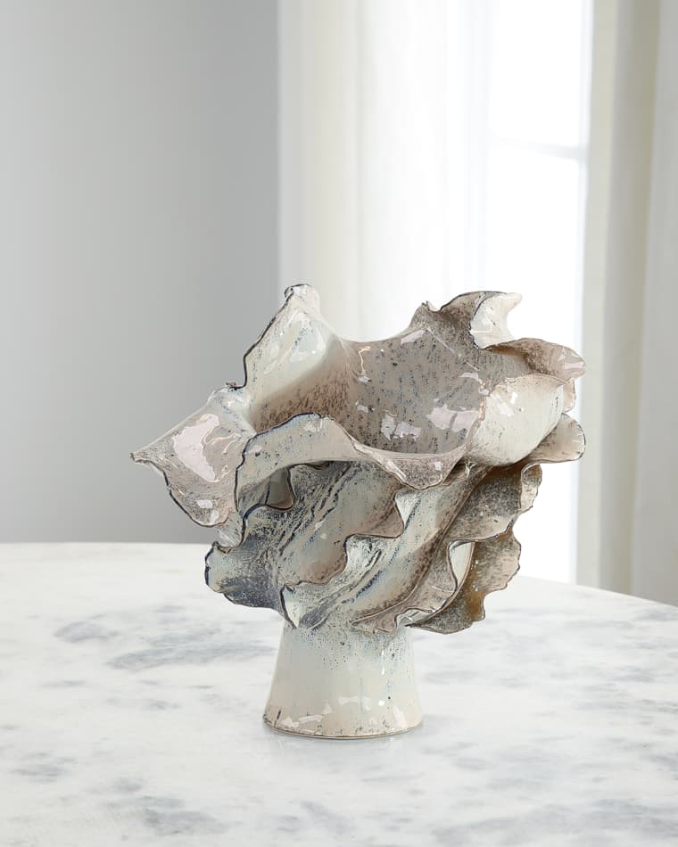 John-Richard Collection Waved Small Porcelain Vase, 12"