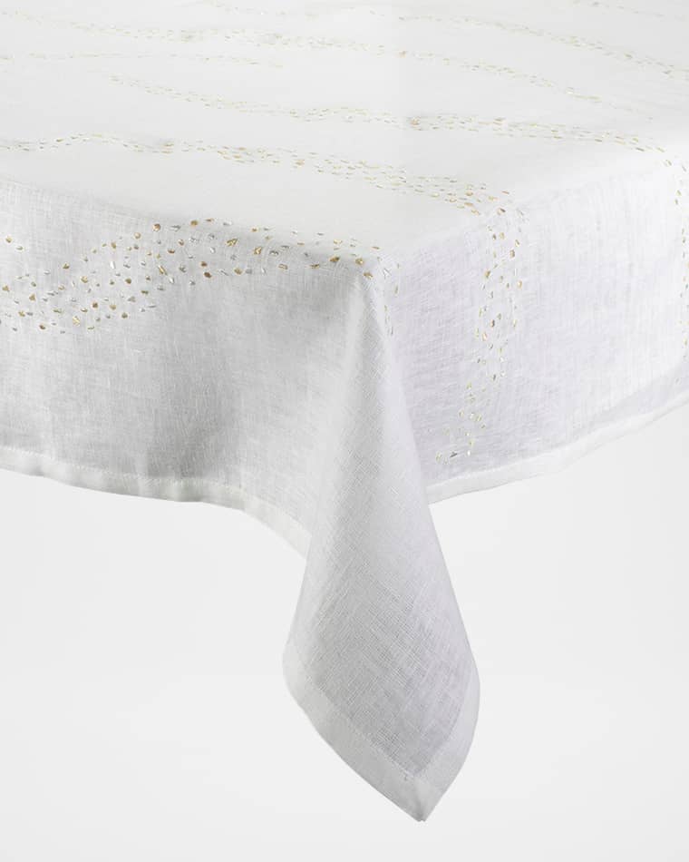 Kim Seybert Pin Dot Tablecloth, 66" x 126"