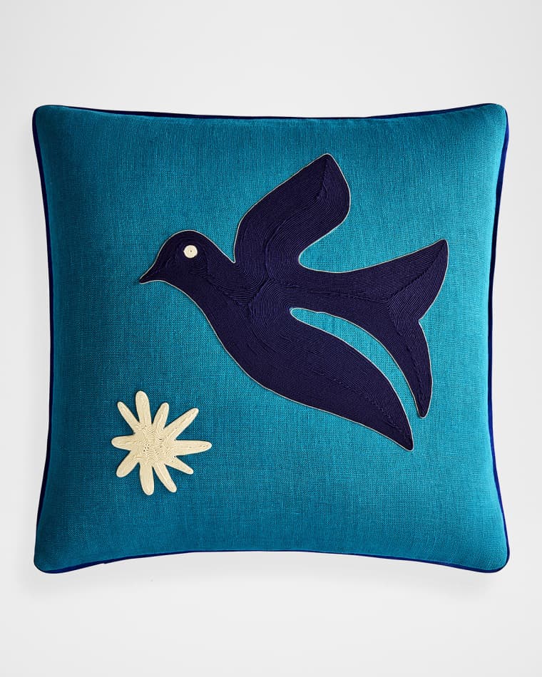 Jonathan Adler Playa Corded Bird Accent Pillow, 20" Square