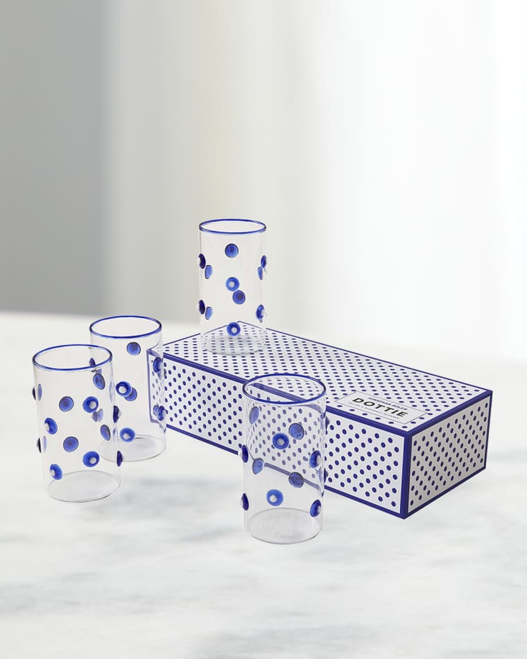 Jonathan Adler Dottie Highball Glasses, Set of 4
