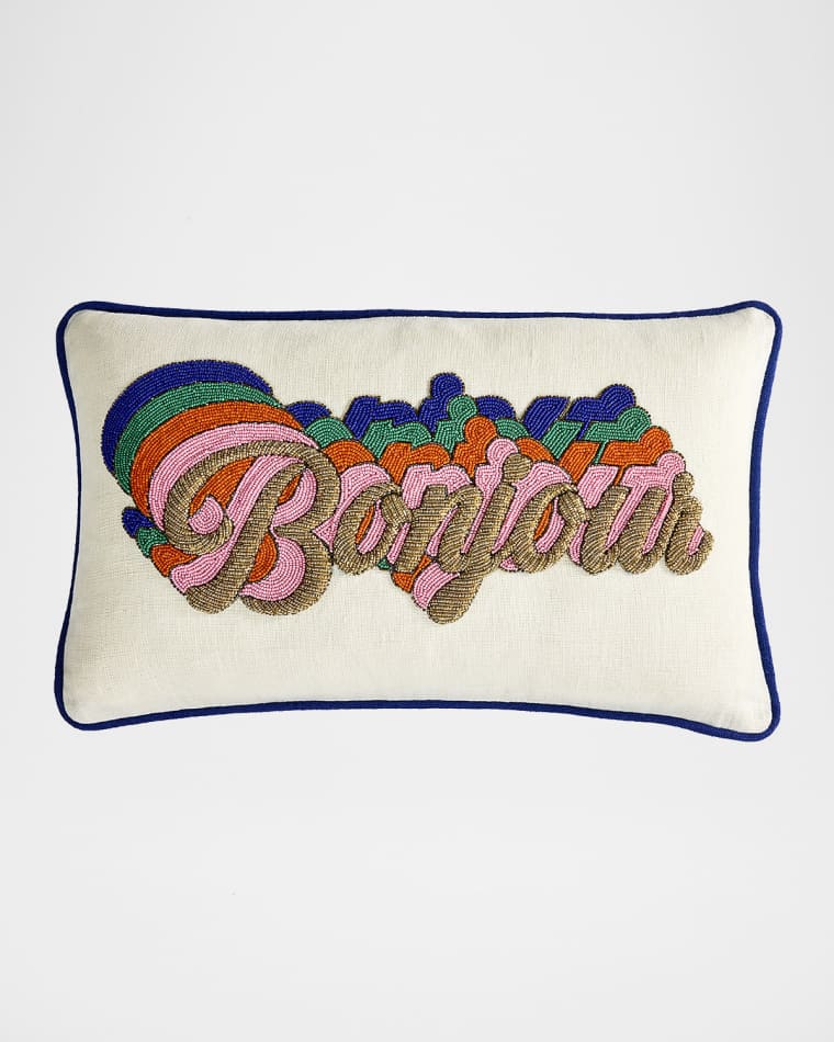 Jonathan Adler Bonjour Beaded Throw Pillow, 12" x 20"