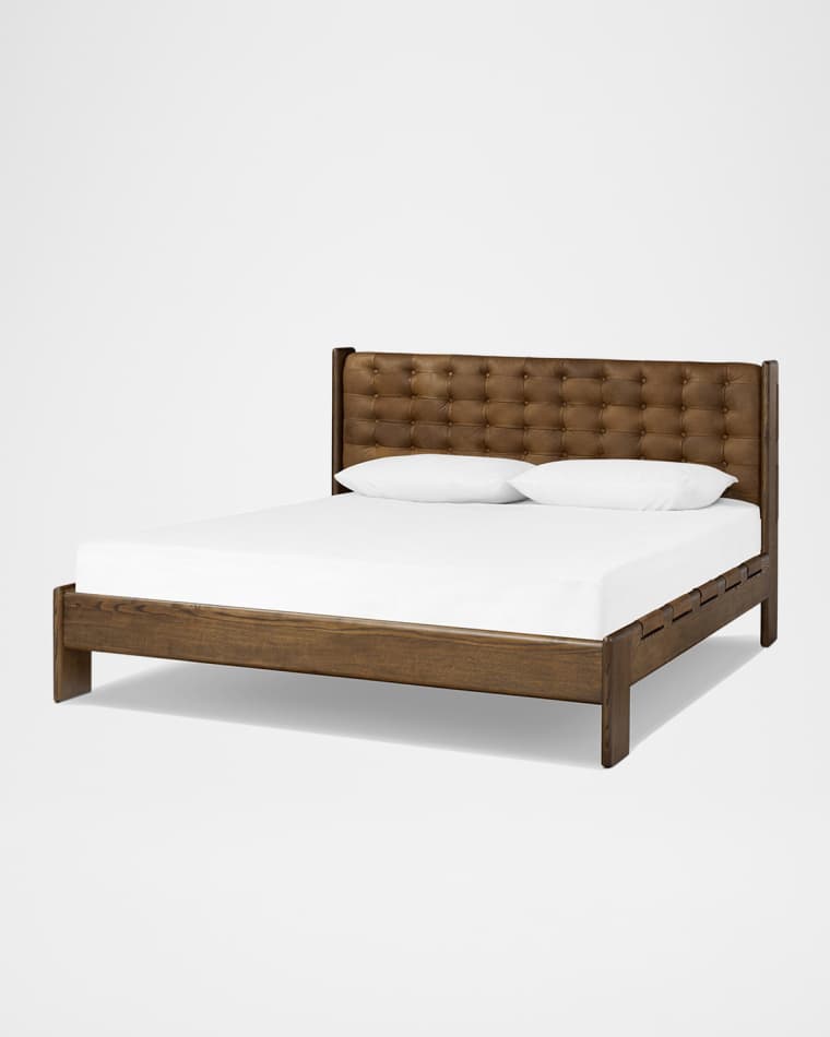 Four Hands Halston Tufted Leather King Bed