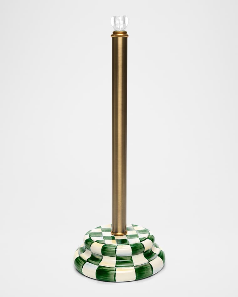MacKenzie-Childs Emerald Check Toilet Tissue Storage
