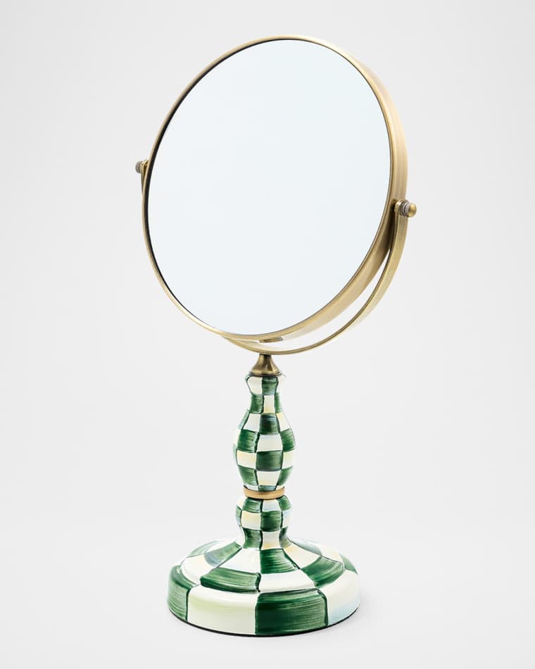 MacKenzie-Childs Emerald Check Vanity Mirror