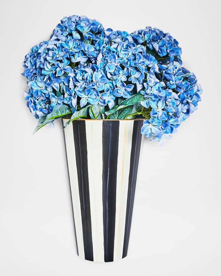 MacKenzie-Childs Courtly Stripe Faux Floral Hydrangea Hanging Arrangement