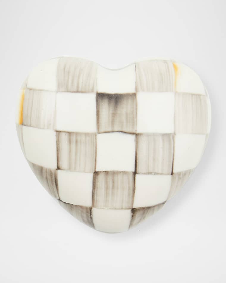 MacKenzie-Childs Sterling Check Heart Knob
