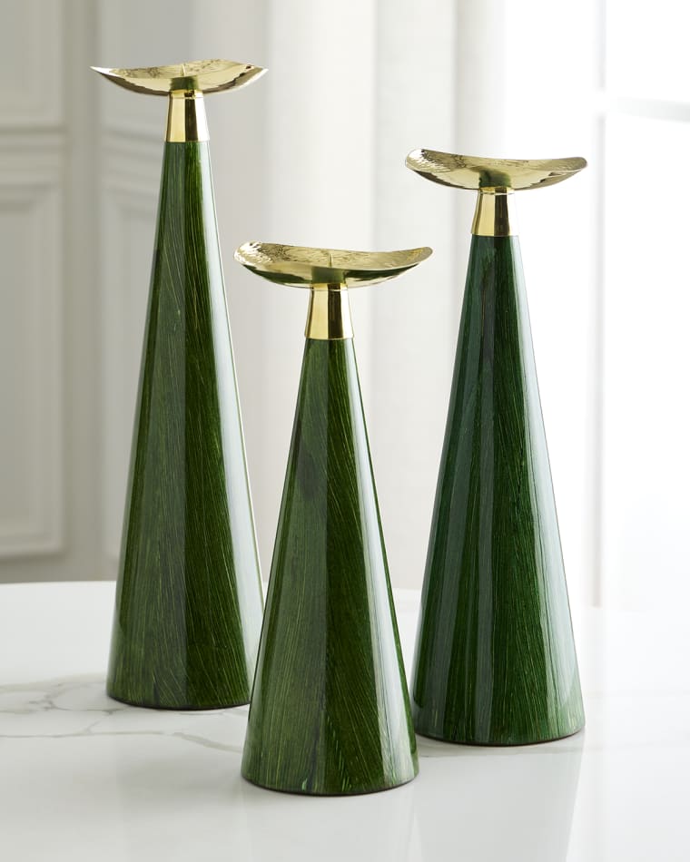 LADORADA Emerald Maize Candleholder Trio