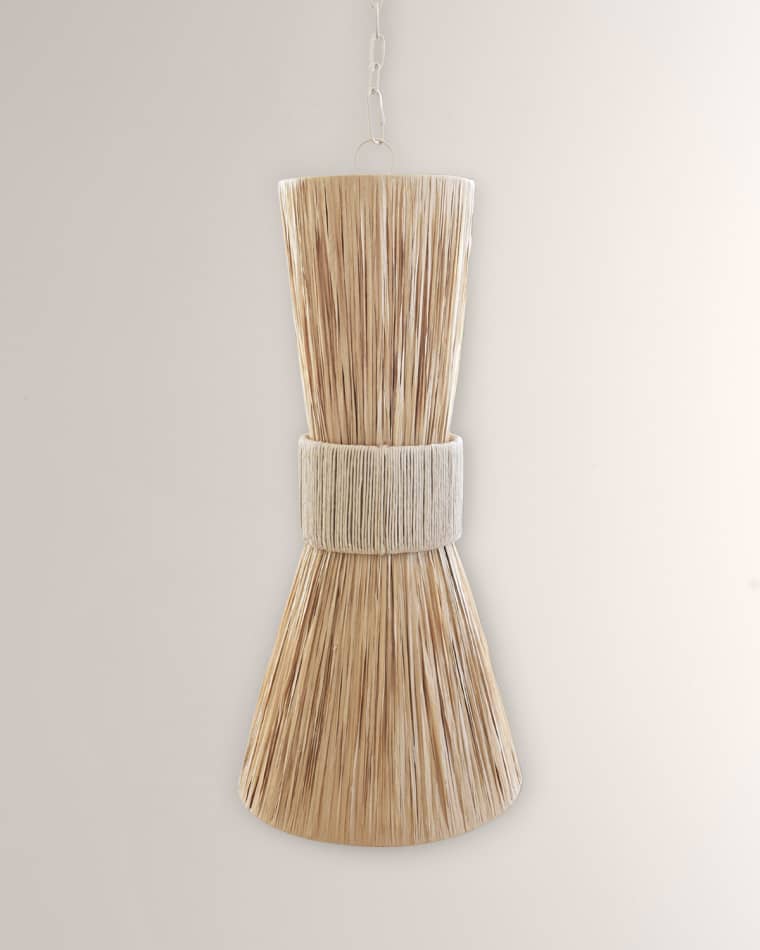 Worlds Away Pax Hourglass Raffia Pendant