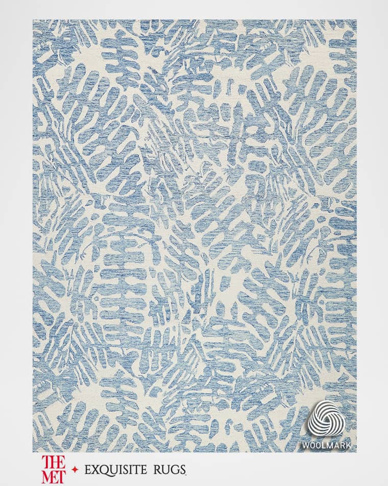 Exquisite Rugs x THE MET Botanica Hand-Tufted Light Blue/Ivory Rug, 9' x 12'