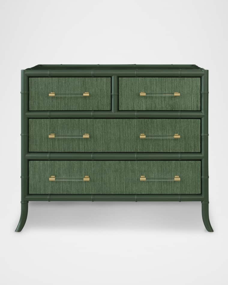 Worlds Away Beckett 4-Drawer Chest, Green