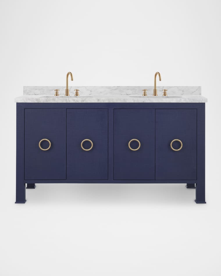 Worlds Away Blanche 60" 2-Sink Bath Vanity