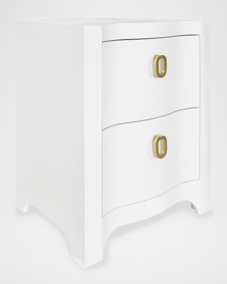 Worlds Away Helena 2-Drawer Linen Side Table