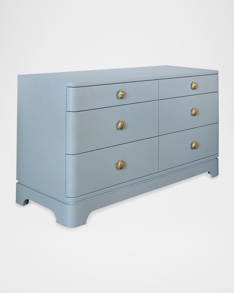 Worlds Away Kilmer 6-Drawer Dresser, Light Blue