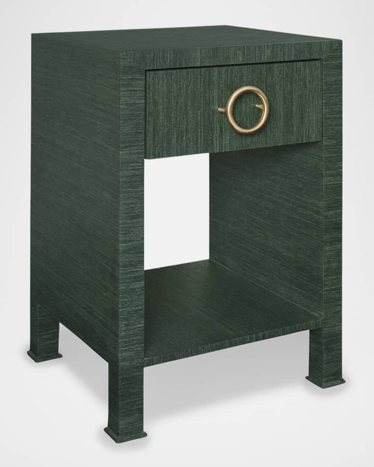 Worlds Away Malcom Grasscloth Side Table