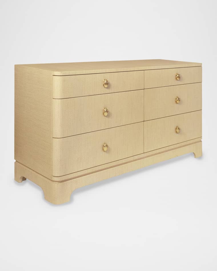 Worlds Away Kilmer 6-Drawer Dresser, Natural