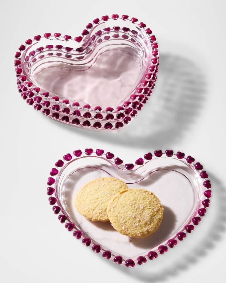Neiman Marcus Heart-Shaped Dessert Plates, Set of 4
