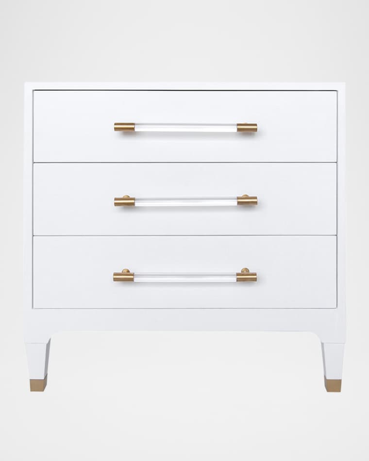 Worlds Away Amber 3-Drawer Side Table