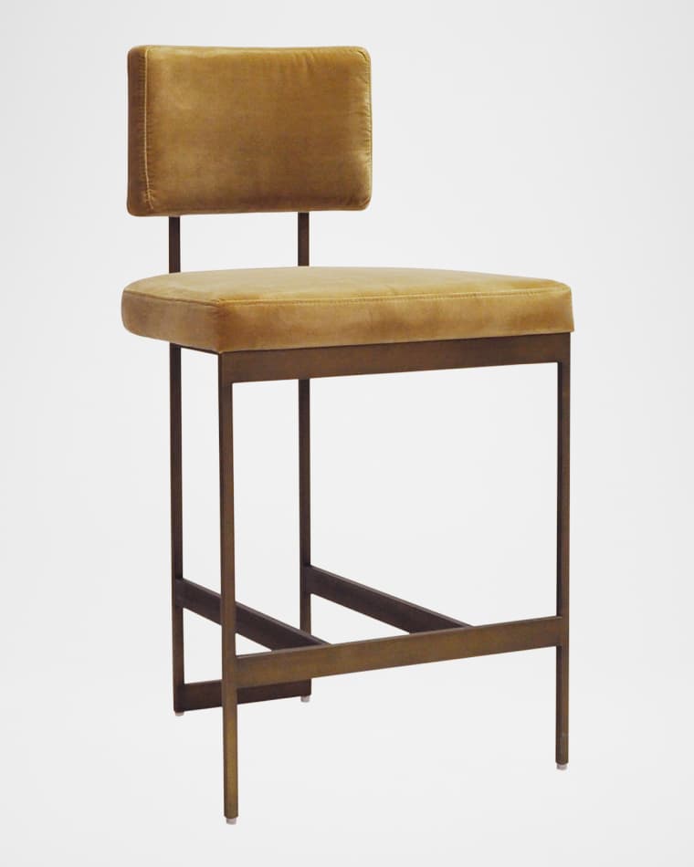 Worlds Away Baylor 26" Velvet Counter Stool