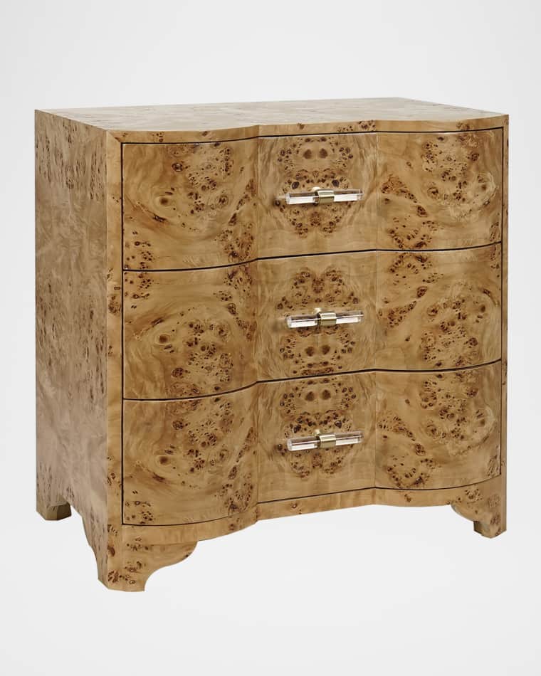 Worlds Away Calvin 3-Drawer Side Table