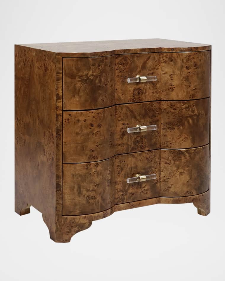 Worlds Away Calvin 3-Drawer Side Table