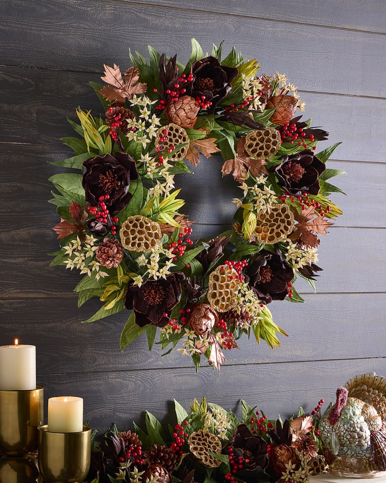 Neiman Marcus Autumn Harvest 28" Wreath