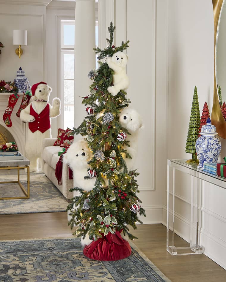 Ditz Designs By The Hen House Peppermint Cheer White Trio Tree, 72"