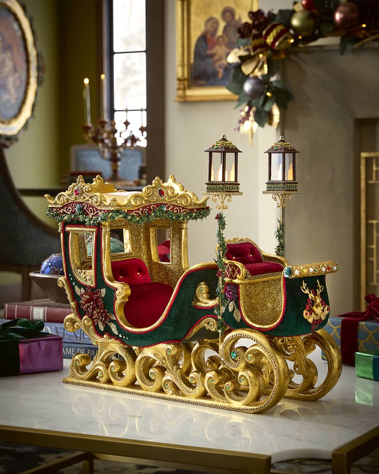 Katherine's Collection Winter Balsam and Berry Sleigh Christmas Decoration
