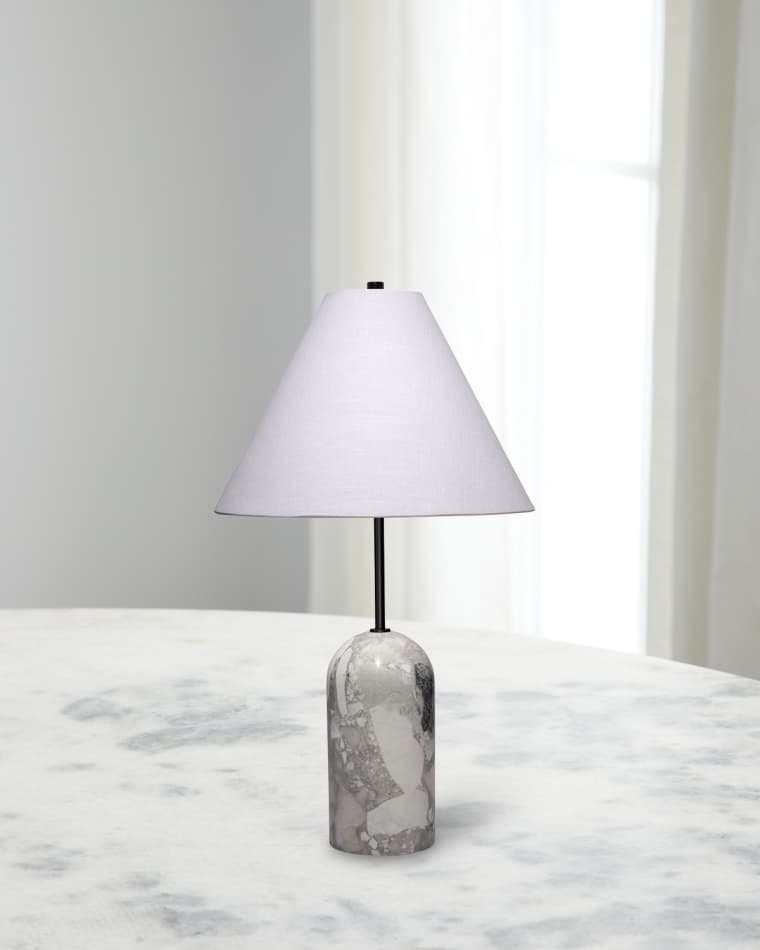 Jamie Young Holt Travertine Table Lamp, 28"