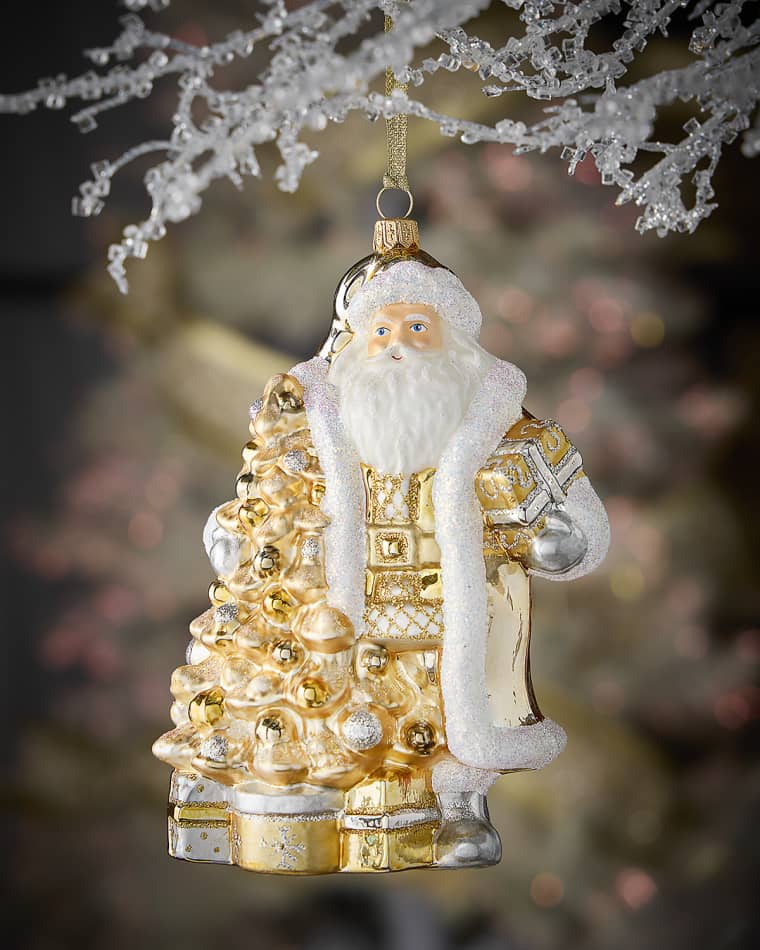 Neiman Marcus Santa By The Christmas Tree Ornament