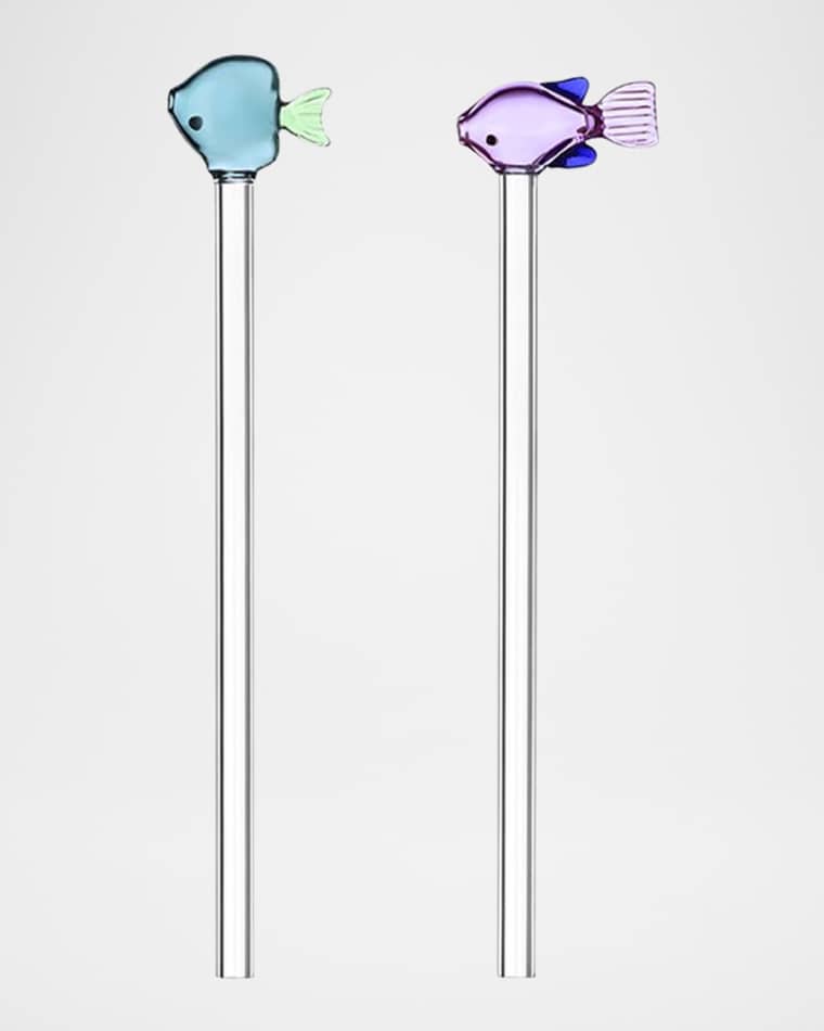 ICHENDORF Marine Garden Fish Straws, Set of 2