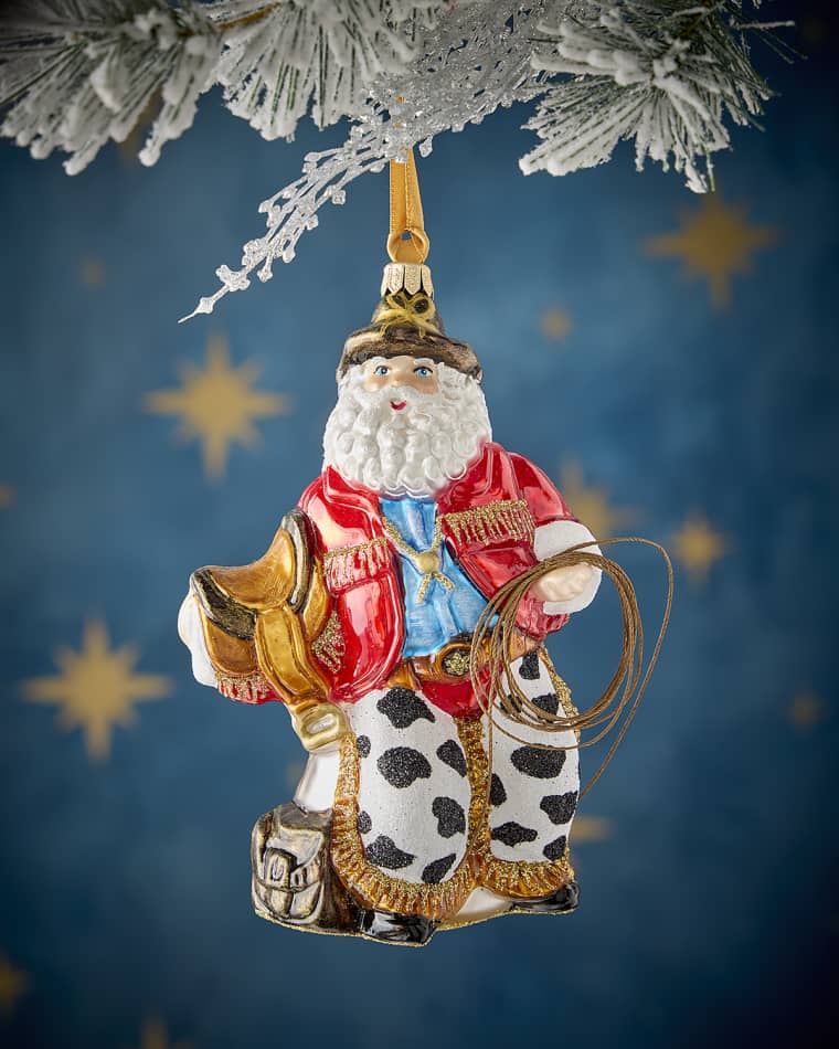 Neiman Marcus Rodeo Santa Christmas Ornament