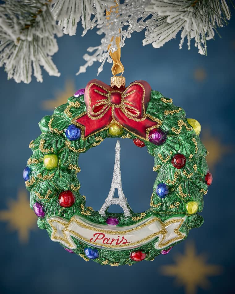 Neiman Marcus Paris Wreath Christmas Ornament