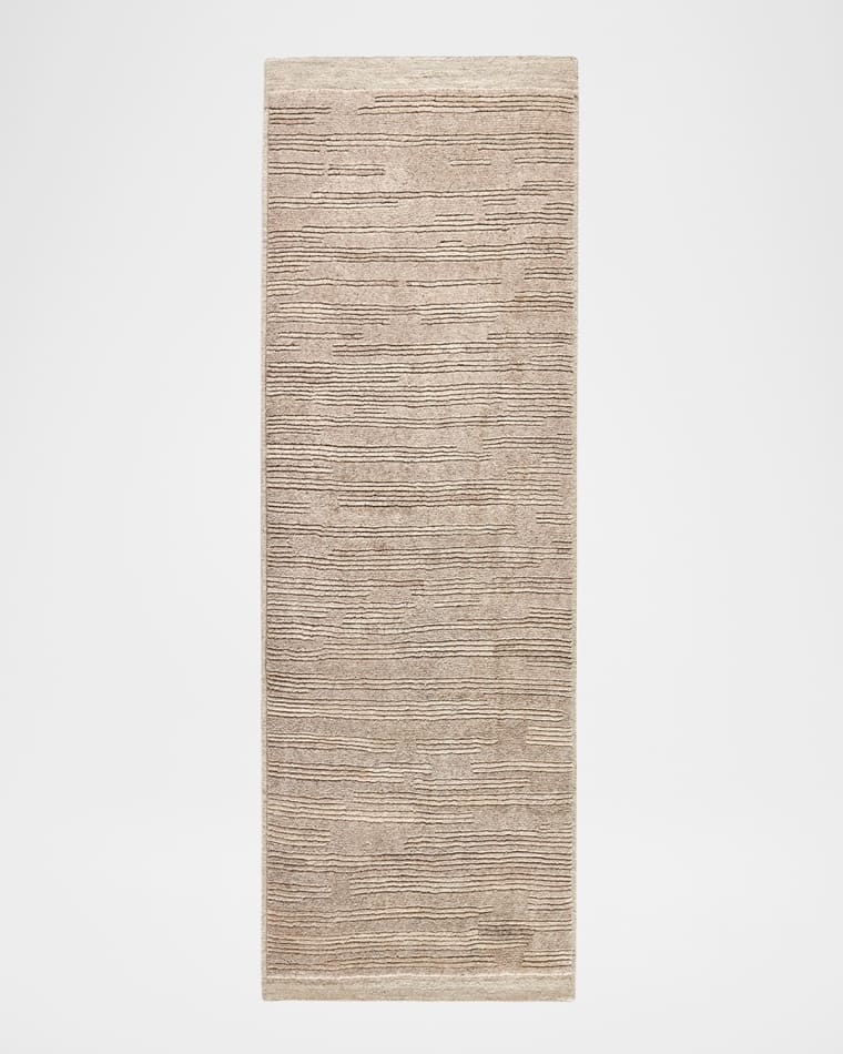 Four Hands Miro Taupe Hand-Knotted Runner, 3' x 12'