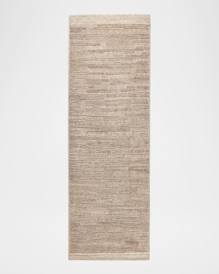 Four Hands Miro Taupe Hand-Knotted Runner, 3' x 10'