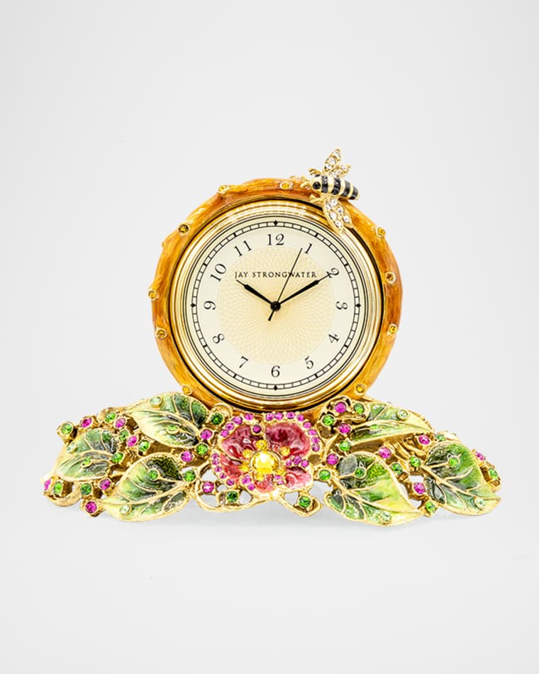 Jay Strongwater Mayfair Leaf and Bee Clock