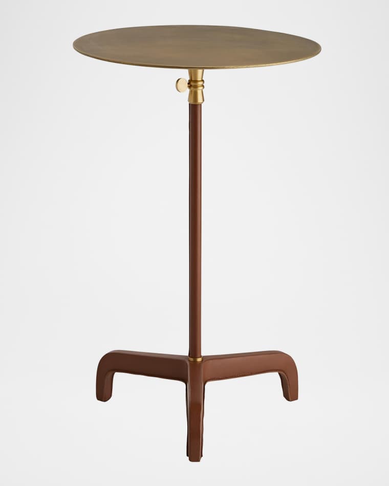 Arteriors Addison Adjustable Leather Accent Table