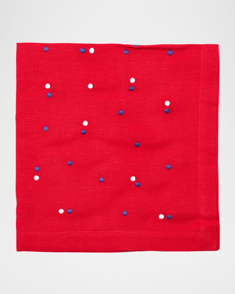 Deborah Rhodes Scattered Dots Embroidered Napkin, Set of 4