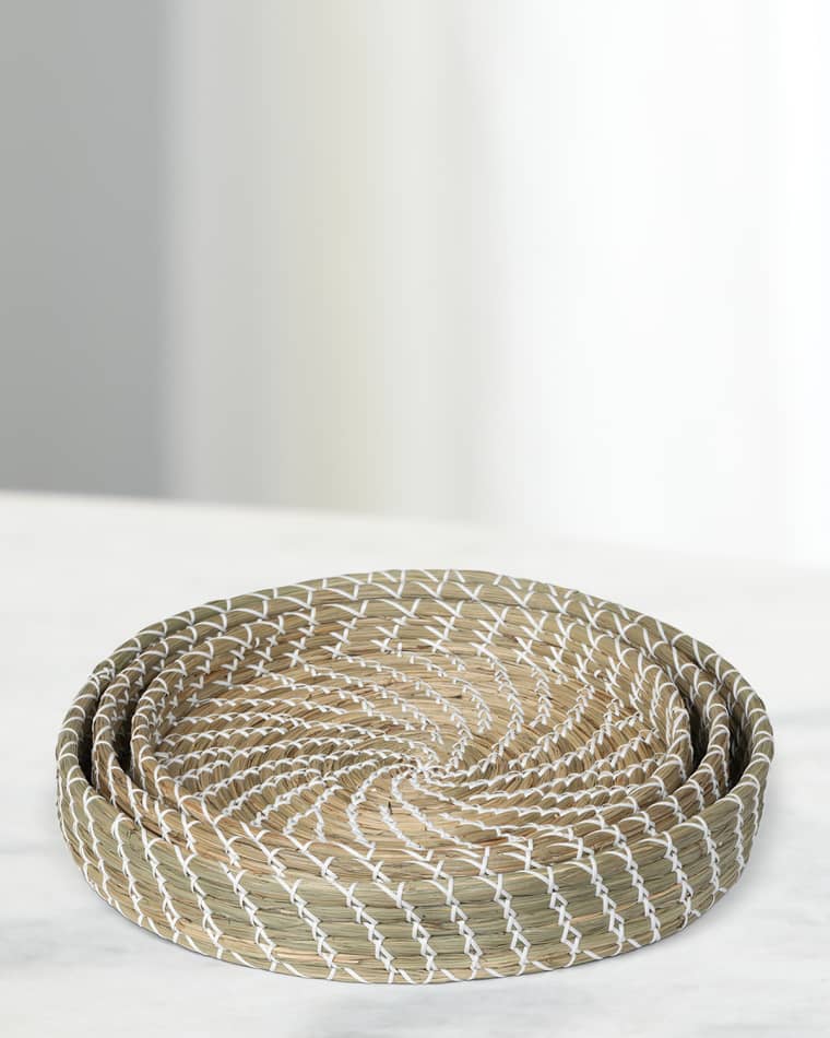 Park Hill Collection Capraia Coast Round Decorative Trays, Set of 3
