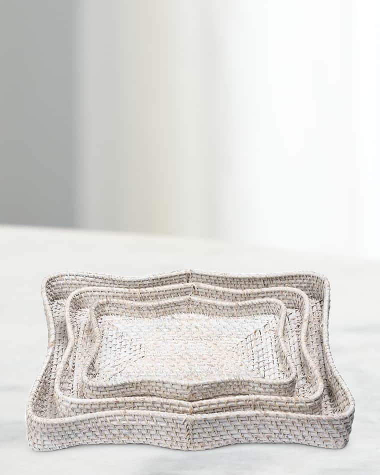 Park Hill Collection Sanibel Scalloped Trays, Set of 3